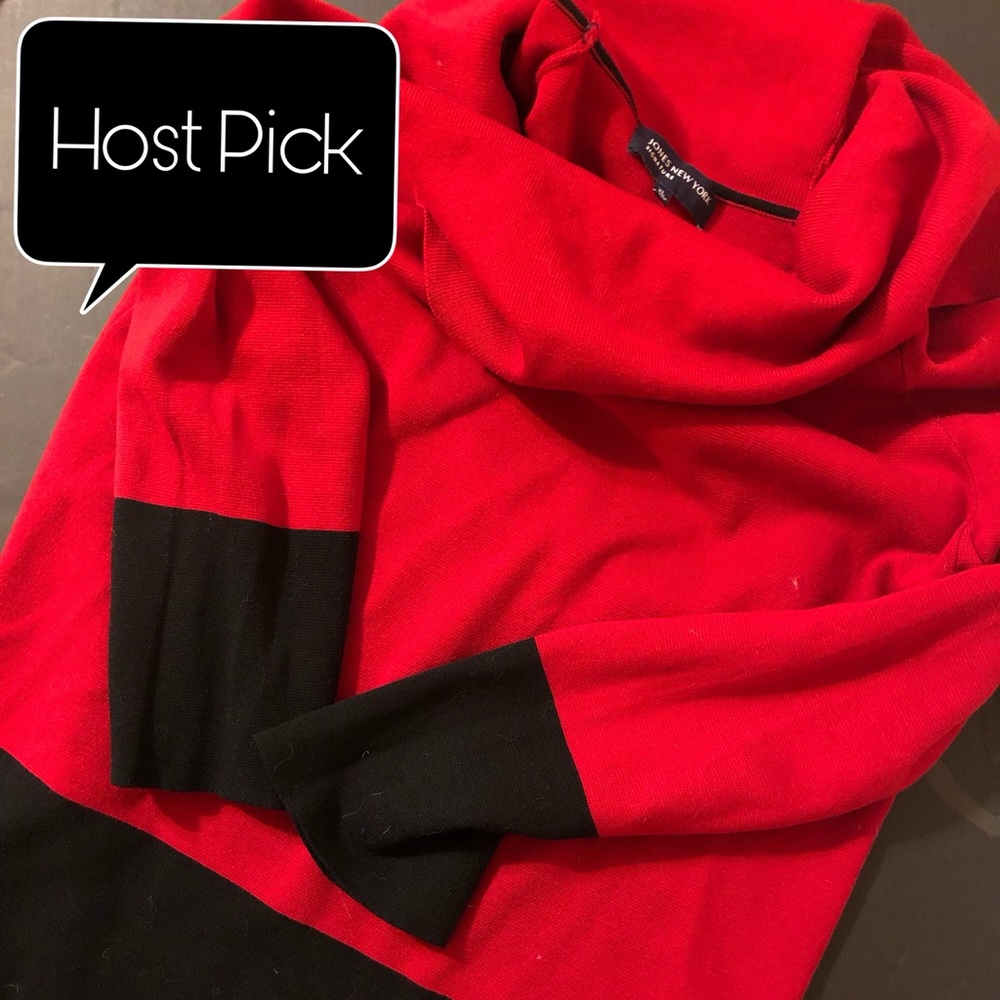 Red & black Jones NY Signature sweater